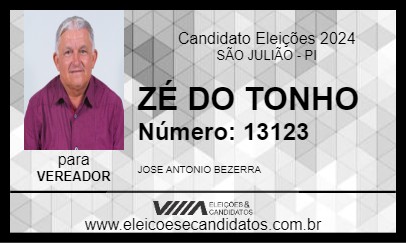 Candidato ZÉ DO TONHO 2024 - SÃO JULIÃO - Eleições