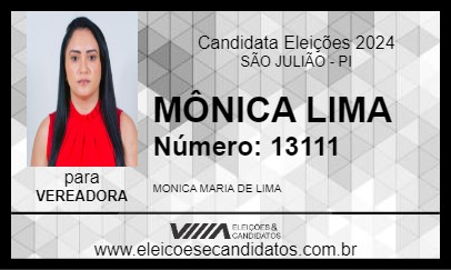 Candidato MÔNICA LIMA 2024 - SÃO JULIÃO - Eleições