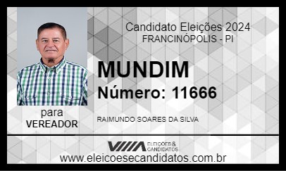 Candidato MUNDIM 2024 - FRANCINÓPOLIS - Eleições