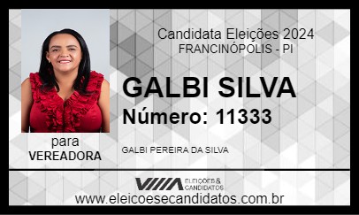 Candidato GALBI SILVA 2024 - FRANCINÓPOLIS - Eleições