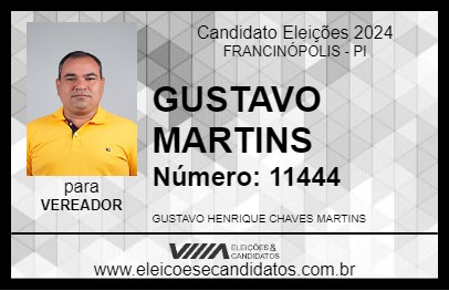 Candidato GUSTAVO MARTINS 2024 - FRANCINÓPOLIS - Eleições