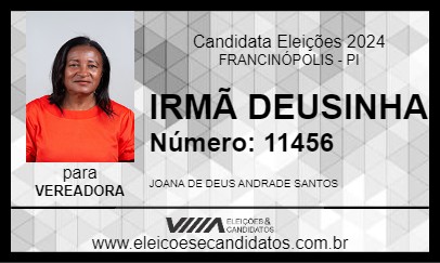 Candidato IRMÃ DEUSINHA 2024 - FRANCINÓPOLIS - Eleições