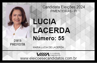 Candidato LUCIA LACERDA 2024 - PIMENTEIRAS - Eleições