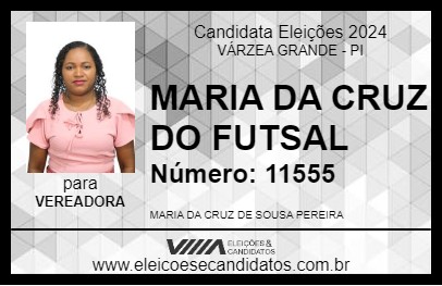 Candidato MARIA DA CRUZ DO FUTSAL 2024 - VÁRZEA GRANDE - Eleições