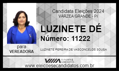 Candidato LUZINETE DÉ 2024 - VÁRZEA GRANDE - Eleições