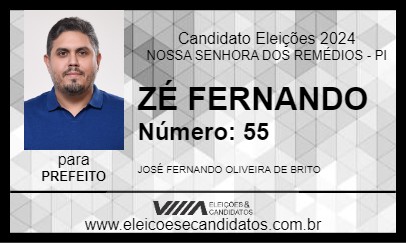 Candidato ZÉ FERNANDO 2024 - NOSSA SENHORA DOS REMÉDIOS - Eleições