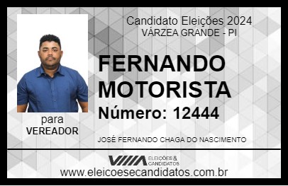 Candidato FERNANDO MOTORISTA 2024 - VÁRZEA GRANDE - Eleições