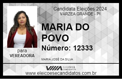 Candidato MARIA DO POVO 2024 - VÁRZEA GRANDE - Eleições