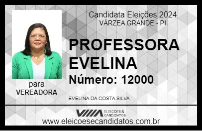 Candidato PROFESSORA EVELINA 2024 - VÁRZEA GRANDE - Eleições