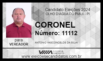 Candidato CORONEL 2024 - OLHO D\ÁGUA DO PIAUÍ - Eleições