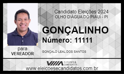 Candidato GONÇALINHO 2024 - OLHO D\ÁGUA DO PIAUÍ - Eleições