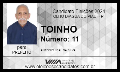 Candidato TOINHO 2024 - OLHO D\ÁGUA DO PIAUÍ - Eleições