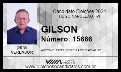 Candidato GILSON 2024 - HUGO NAPOLEÃO - Eleições