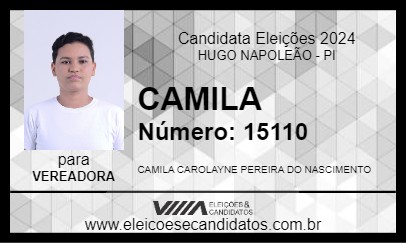 Candidato CAMILA 2024 - HUGO NAPOLEÃO - Eleições