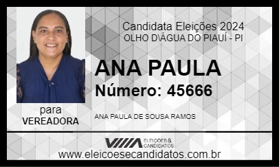 Candidato ANA PAULA 2024 - OLHO D\ÁGUA DO PIAUÍ - Eleições