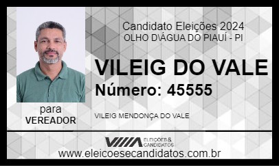 Candidato VILEIG DO VALE 2024 - OLHO D\ÁGUA DO PIAUÍ - Eleições