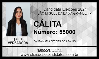 Candidato CÁLITA 2024 - SÃO MIGUEL DA BAIXA GRANDE - Eleições