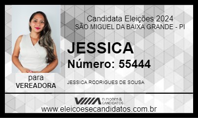 Candidato JESSICA 2024 - SÃO MIGUEL DA BAIXA GRANDE - Eleições