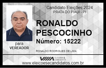 Candidato RONALDO PESCOCINHO 2024 - PRATA DO PIAUÍ - Eleições