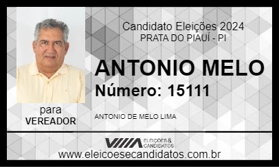 Candidato ANTONIO MELO 2024 - PRATA DO PIAUÍ - Eleições