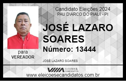 Candidato ZÉ LÁZARO 2024 - PAU D\ARCO DO PIAUÍ - Eleições