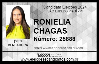 Candidato RONIELIA CHAGAS 2024 - SÃO LUIS DO PIAUÍ - Eleições