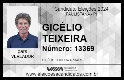 Candidato GICÉLIO TEIXEIRA 2024 - PAULISTANA - Eleições