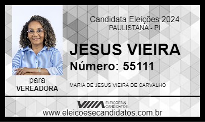 Candidato JESUS VIEIRA 2024 - PAULISTANA - Eleições