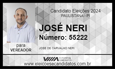 Candidato JOSÉ NERI 2024 - PAULISTANA - Eleições