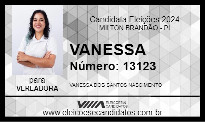 Candidato VANESSA 2024 - MILTON BRANDÃO - Eleições