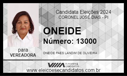 Candidato ONEIDE 2024 - CORONEL JOSÉ DIAS - Eleições