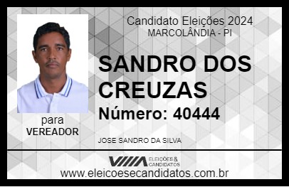 Candidato SANDRO DOS CREUZAS 2024 - MARCOLÂNDIA - Eleições