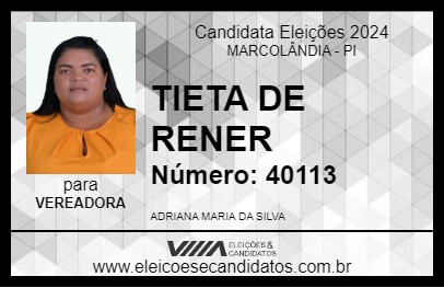 Candidato TIETA DE RENER 2024 - MARCOLÂNDIA - Eleições