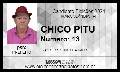 Candidato CHICO PITU 2024 - MARCOLÂNDIA - Eleições