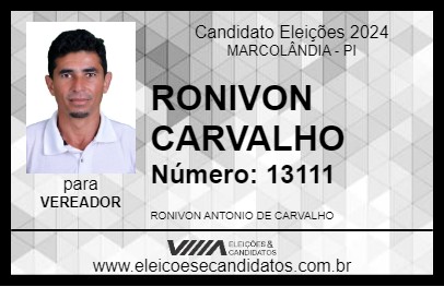 Candidato RONIVON CARVALHO 2024 - MARCOLÂNDIA - Eleições