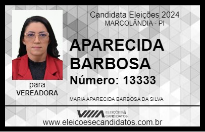 Candidato APARECIDA BARBOSA 2024 - MARCOLÂNDIA - Eleições