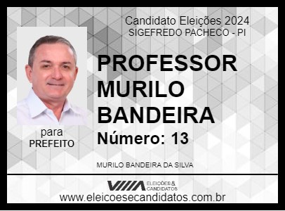 Candidato PROFESSOR MURILO BANDEIRA 2024 - SIGEFREDO PACHECO - Eleições