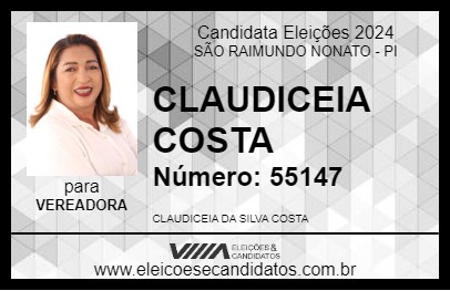 Candidato CÉIA COSTA 2024 - SÃO RAIMUNDO NONATO - Eleições