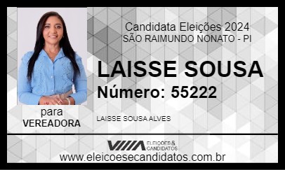 Candidato LAISSE SOUSA 2024 - SÃO RAIMUNDO NONATO - Eleições