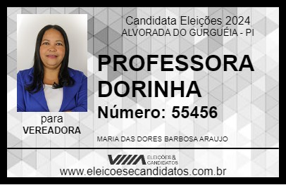 Candidato PROFESSORA DORINHA 2024 - ALVORADA DO GURGUÉIA - Eleições