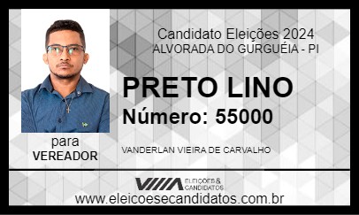 Candidato PRETO LINO 2024 - ALVORADA DO GURGUÉIA - Eleições