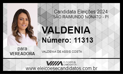 Candidato VALDENIA COSTA 2024 - SÃO RAIMUNDO NONATO - Eleições