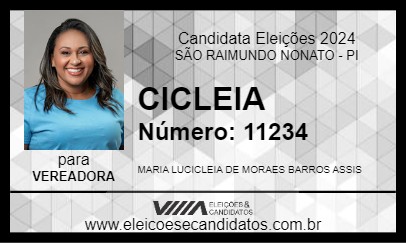 Candidato CICLÉIA MORAIS 2024 - SÃO RAIMUNDO NONATO - Eleições