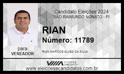 Candidato IRMÃO RIAN 2024 - SÃO RAIMUNDO NONATO - Eleições