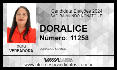 Candidato DORALICE 2024 - SÃO RAIMUNDO NONATO - Eleições