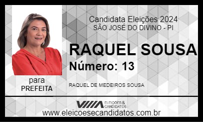 Candidato RAQUEL SOUSA 2024 - SÃO JOSÉ DO DIVINO - Eleições