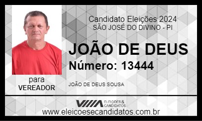 Candidato JOÃO DE DEUS 2024 - SÃO JOSÉ DO DIVINO - Eleições