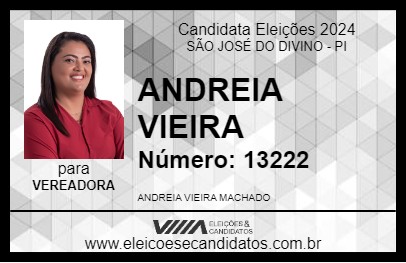 Candidato ANDREIA VIEIRA 2024 - SÃO JOSÉ DO DIVINO - Eleições