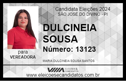 Candidato DULCINEIA SOUSA 2024 - SÃO JOSÉ DO DIVINO - Eleições