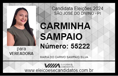 Candidato CARMINHA SAMPAIO 2024 - SÃO JOSÉ DO DIVINO - Eleições